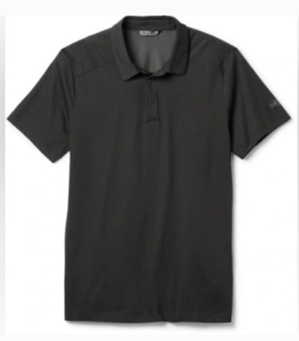 Arc'teryx Men's Eris Polo Shirt 3 Button‎ Snap Black Casual Cool Comfort XL